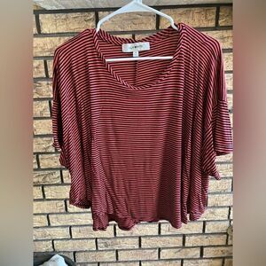 Lily‎ white pink and black striped blouse
